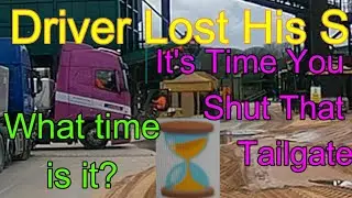 Driver Lost It! Load Pours Out Of Dump Truck As Rear Door Is Not Secured Properly. Then Drives Off.😮