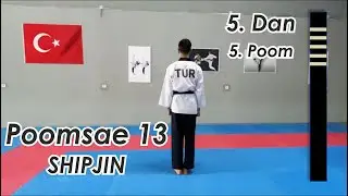 Taekwondo - Poomsae 13 SHIPJIN - shipjin -Back View-Front View&Slow motion 5. Dan Siyah Kuşak Poomse