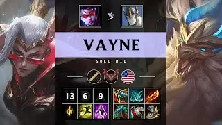 Vayne Mid vs Galio - NA Grandmaster Patch 25.15