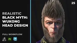 25 WUKONG BLACK MYTH HEAD DESIGN CENTER HEAD HAIR  XGEN MAYA