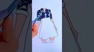 💕 dress design with Washi tape #shorts #tonniartandcraft #youtubeshorts #art