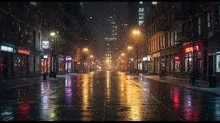 🌨️ Snowfall on Empty Streets | Late Night City Jazz Ambience