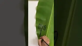 Painting of Shiva on Banana Leaf