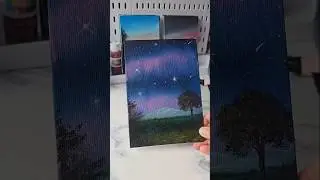 Easy night sky painting idea for beginners #artshorts #painting #easypainting #acrylicpainting
