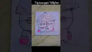 make a tissue paper Teddy bear 🧸|| two teddy bear #shortvideo#viralvideo# art video