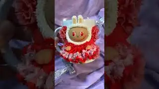 DIY Crystal Labubu Doll Polymer Clay Mug  #art  #doll #handmade #polymerclay