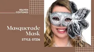 Deluxe Silver Brocade Flower Masquerade Mask