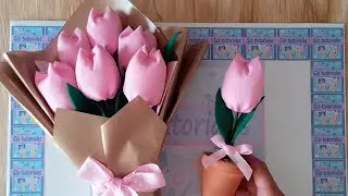 Tulipanes de Tela Paso a Paso #diy #tutorial #manualidades