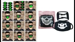 Creative Black Luminous Cotton Dust Mask Personality Bear Teeth Anti-fog Haze Fashion Mouth Mask