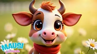 Die kleine Kuh Mimi 🐮 Collage mit Kinderkatechen - Mausi & Freunde