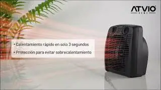 Calefactor Atvio Home El&eacute;ctrico de Escritorio Negro 23cm de alto 1500W