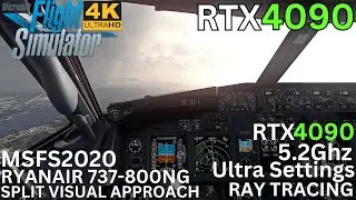[MSFS RTX 4090] Insane Windy Ryanair Visual Approach Landing Into Split (LDSP) [Ultra Settings] 4K