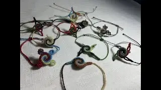Pulsera Macram&eacute; #3 Espirales de cuatro colores - Macrarte Tutoriales