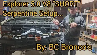 Комплект кронштейнов для короткого серпантинного ремня Explorer 5.0 V8 от BC Bronco.