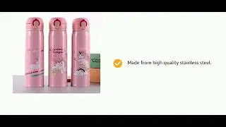 Pink Unicorn Steel Water Bottle for Kids 500 ml Leak-Proof, BPA-Free, School & Travel Bottle