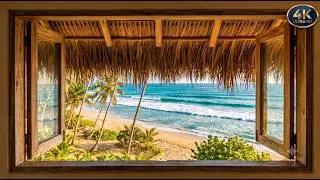 Beach Window Ambience🏝️ 🌊 | Ocean Waves & Seagulls | 2 Hours