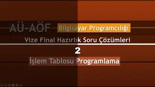 A&Uuml; A&Ouml;F Bilgisayar Programcılığı İşlem Tablosu Programlama Final Hazırlık 2
