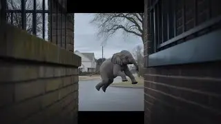 Exposing baby elephant blown away by Texas wind🐘 🤔 | cctv camera on #live #shorts #virallive