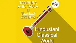 Tabla and Tanpura Scale D | Teen Taal 200 BPM Scale D