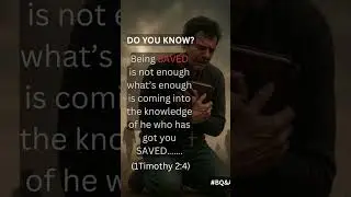Do you know Being saved alone is not enough ?