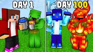 JJ and Mikey Became Fire Man and Water Man - Maizen Minecraft Animation