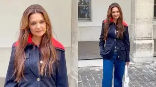 Katie Holmes Elevates Casual Dressing With Shades of Blue for Patou&rsquo;s Spring 2025 Couture