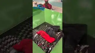Waste Clothing Fabric Shredder Shredding Process  #shredder