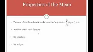 Properties of the Mean