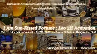 I Am Sun-Kissed Fortune : Leo 2H Activation [House Of Wealth Subliminal] 888Hz + Theta Waves