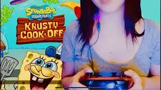 ASMR SpongeBob Krusty Cook Off Gameplay (Relaxing Controller Sounds) 🎮🌙