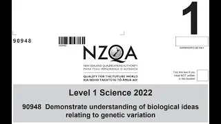 NCEA Level 1 Science - Genetic Variation 2022 Exam Paper NZQA 90948