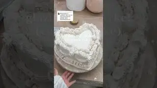 ceramic cake glazing 🎂 #ceramic #aestheticcake #vintagecake #ceramicart #baking #pottery