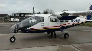 Partenavia P68 Observer glass nose cockpit Aerial Survey Flying London and Aberdeen