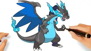 COMMENT DESSINER MEGA DRACAUFEU X 🔥| MEGA CHARIZARD X | POKÉMON