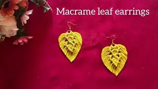 Diy Macrame leaf earrings tutorial | Feather earrings | easy steps for beginners | Boho design #diy