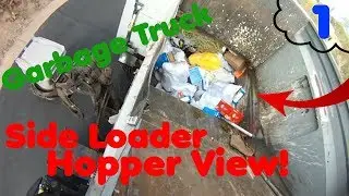 Garbage Truck Compilation &brvbar; Side Loader Hopper View Compilation Part 1