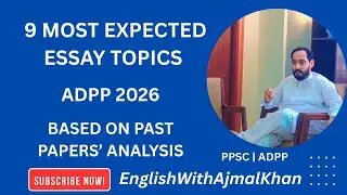 ADPP English Paper 2026 | Most Expected Essay Topics | PPSC ADPP BS-17 | Punjab Public Prosecution