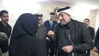 جانب من زيارة الشيخ خميس الخنجر لعائلة الشهيد صفاء المشهداني