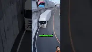 Truck Skillfully Turns to Enter Tunnel from Left Lane! 🚛🔄 #automobile #mostviewed #most-viral