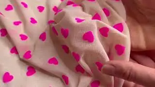 Fabric for sewing underwear, mesh with hearts, flock polyester, wholesale #wholsalefabrics