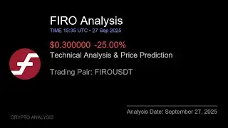 FIRO (FIROUSDT) Technical Analysis - Price Prediction & Buy or Sell September 27, 2025