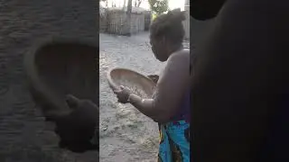 Cleaning peanuts in Africa #village