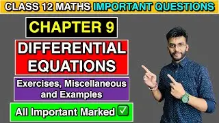 Chapter 9 Differential Equations Important Questions - Class 12 Maths | All Exercises and Examples
