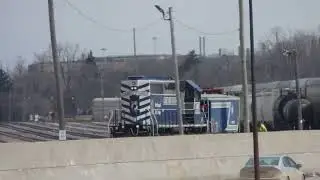 3/18/23 lakestate railway 6302 with caboose/shoving platform cn yard flint mi