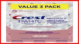 Crest 3D White Brilliance Hydrogen Peroxide Toothpaste with Fluoride,3 Ounce (Pack of 3)