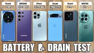 Xiaomi 14 Ultra vs iPhone 15 Pro Max / Samsung S24 Ultra / OnePlus 12 - BATTERY DRAIN TEST