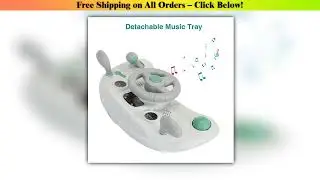 Foldable Activity Walker, Toddler Baby Push Walker with Removable Feeding Tray & Music