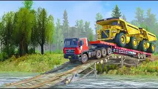INSANE Two Mining Truck Transports Through DEADLY Bridge