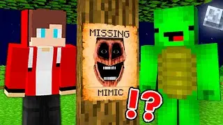 JJ and Mikey TRY TO FIND MIMIC in the Forest at Night in Minecraft ?!