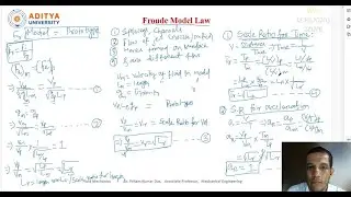 Lecture 156 Froude Model Law, Scale ratio for Time, Acceleration, Discharge, Force, Pressure & Power